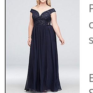 Davids bridal off the shoulder dress